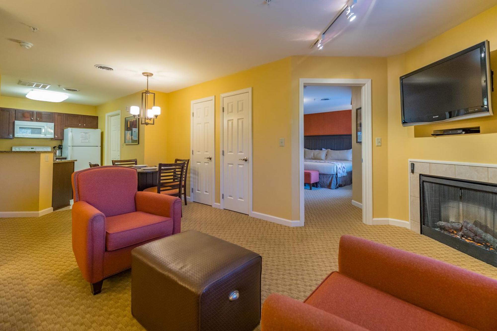 Vacation Village In The Berkshires Hancock Exterior photo Living room of a typical two-bedroom suite